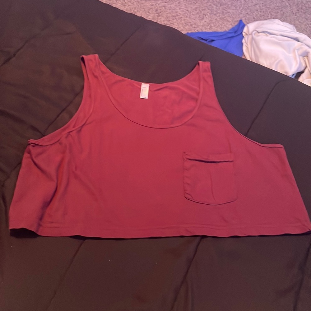 American Apparel One Size Purple Cropped Tank Top